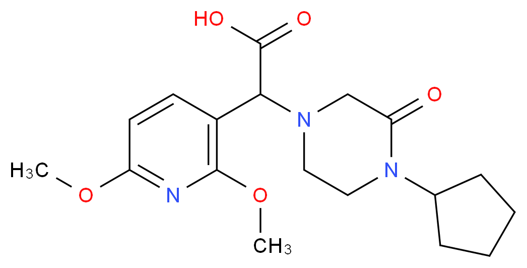 (4-cyclopentyl-3-oxopiperazin-1-yl)(2,6-dimethoxypyridin-3-yl)acetic acid_分子结构_CAS_)