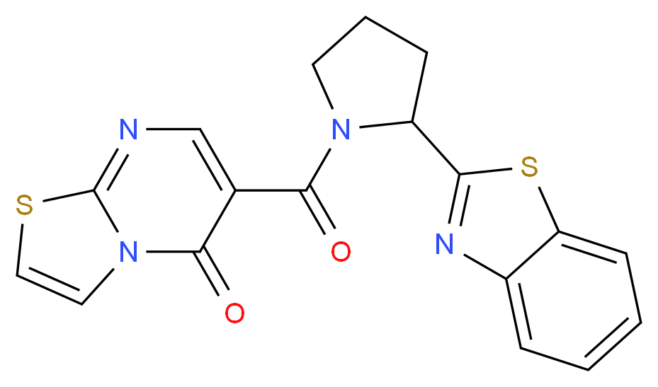 6-{[2-(1,3-benzothiazol-2-yl)pyrrolidin-1-yl]carbonyl}-5H-[1,3]thiazolo[3,2-a]pyrimidin-5-one_分子结构_CAS_)