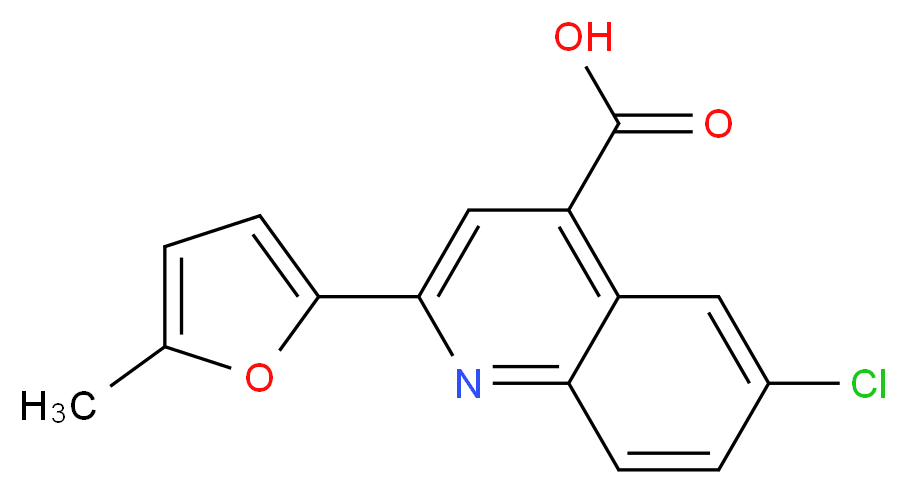 6-Chloro-2-(5-methyl-2-furyl)quinoline-4-carboxylic acid_分子结构_CAS_438216-26-3)