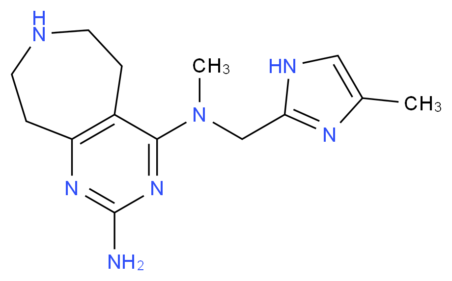 N~4~-methyl-N~4~-[(4-methyl-1H-imidazol-2-yl)methyl]-6,7,8,9-tetrahydro-5H-pyrimido[4,5-d]azepine-2,4-diamine_分子结构_CAS_)