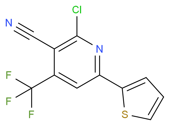 2-Chloro-6-(2-thienyl)-4-(trifluoromethyl)nicotinonitrile_分子结构_CAS_)