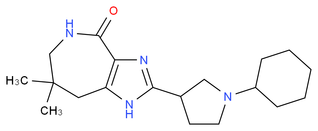 2-(1-cyclohexylpyrrolidin-3-yl)-7,7-dimethyl-5,6,7,8-tetrahydroimidazo[4,5-c]azepin-4(1H)-one_分子结构_CAS_)