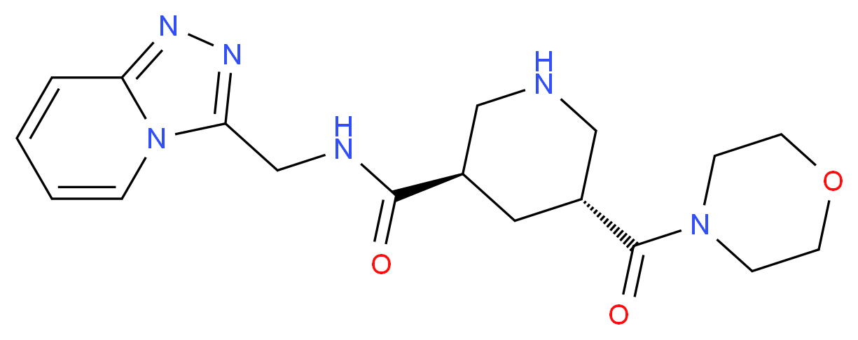 (3R*,5R*)-5-(morpholin-4-ylcarbonyl)-N-([1,2,4]triazolo[4,3-a]pyridin-3-ylmethyl)piperidine-3-carboxamide_分子结构_CAS_)