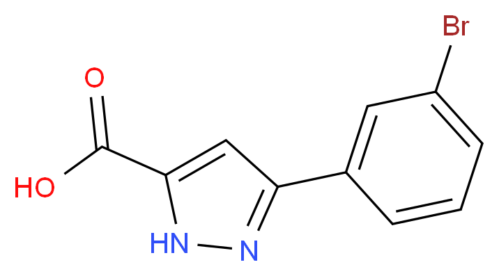 5-(3-BROMOPHENYL)-1H-PYRAZOLE-3-CARBOXYLIC ACID_分子结构_CAS_1135821-47-4)