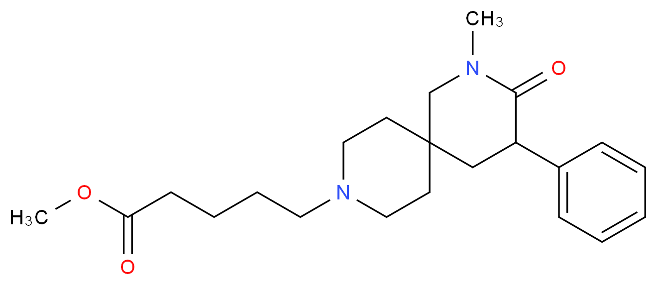 methyl 5-(2-methyl-3-oxo-4-phenyl-2,9-diazaspiro[5.5]undec-9-yl)pentanoate_分子结构_CAS_)