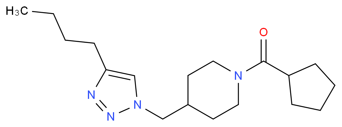 4-[(4-butyl-1H-1,2,3-triazol-1-yl)methyl]-1-(cyclopentylcarbonyl)piperidine_分子结构_CAS_)