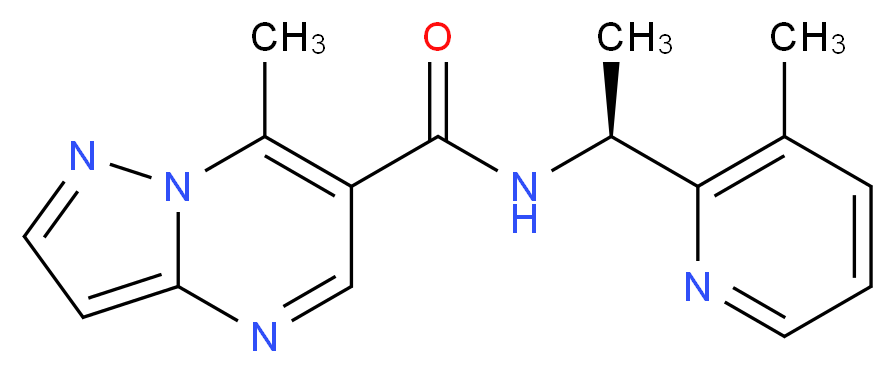 7-methyl-N-[(1S)-1-(3-methylpyridin-2-yl)ethyl]pyrazolo[1,5-a]pyrimidine-6-carboxamide_分子结构_CAS_)