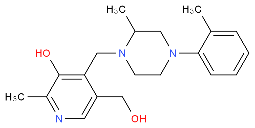 5-(hydroxymethyl)-2-methyl-4-{[2-methyl-4-(2-methylphenyl)piperazin-1-yl]methyl}pyridin-3-ol_分子结构_CAS_)