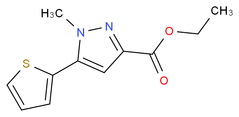 ethyl 1-methyl-5-(thiophen-2-yl)-1H-pyrazole-3-carboxylate_分子结构_CAS_868755-60-6
