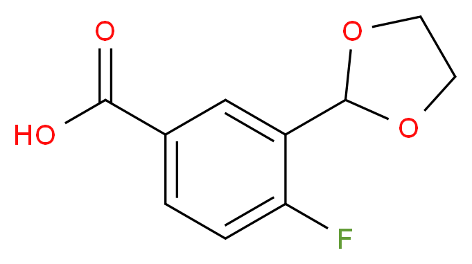 3-(1,3-Dioxolan-2-yl)-4-fluorobenzoic acid_分子结构_CAS_852180-94-0)