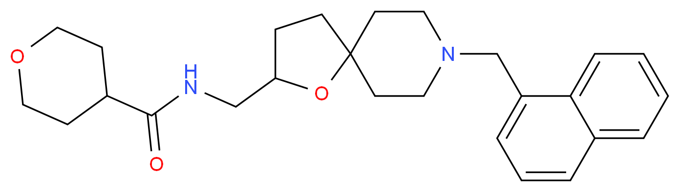 N-{[8-(1-naphthylmethyl)-1-oxa-8-azaspiro[4.5]dec-2-yl]methyl}tetrahydro-2H-pyran-4-carboxamide_分子结构_CAS_)