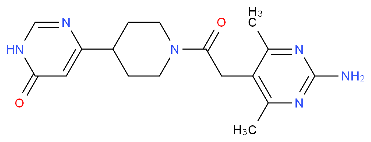6-{1-[(2-amino-4,6-dimethylpyrimidin-5-yl)acetyl]piperidin-4-yl}pyrimidin-4(3H)-one_分子结构_CAS_)