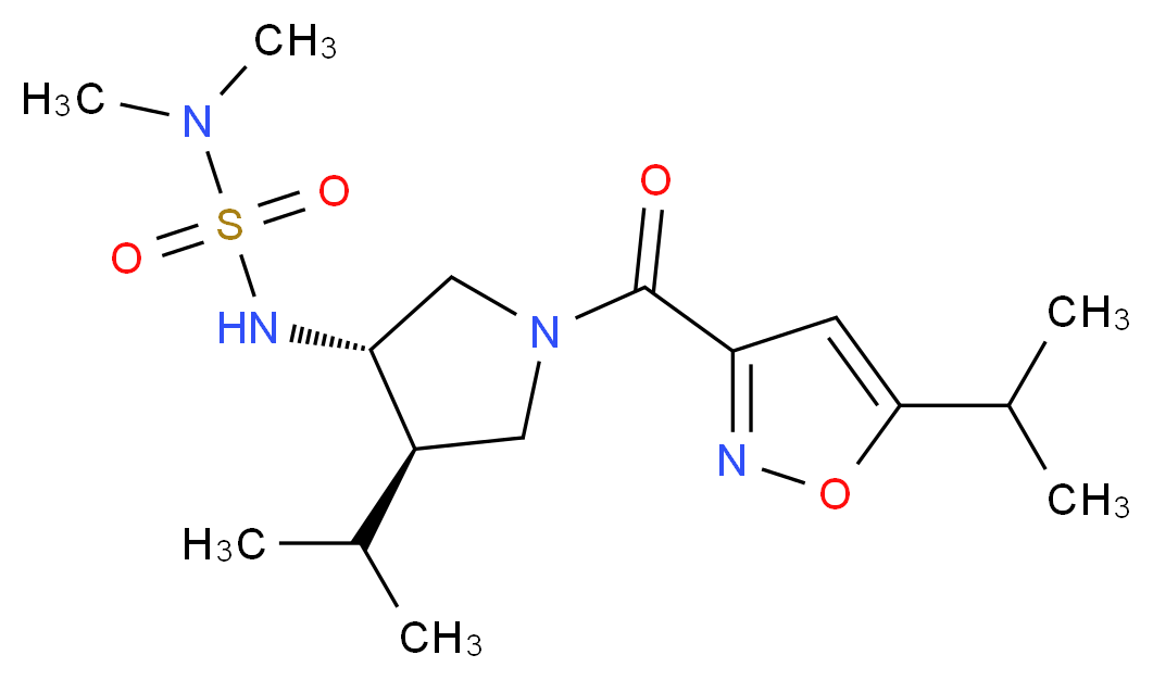 N'-{(3S*,4R*)-4-isopropyl-1-[(5-isopropyl-3-isoxazolyl)carbonyl]-3-pyrrolidinyl}-N,N-dimethylsulfamide_分子结构_CAS_)