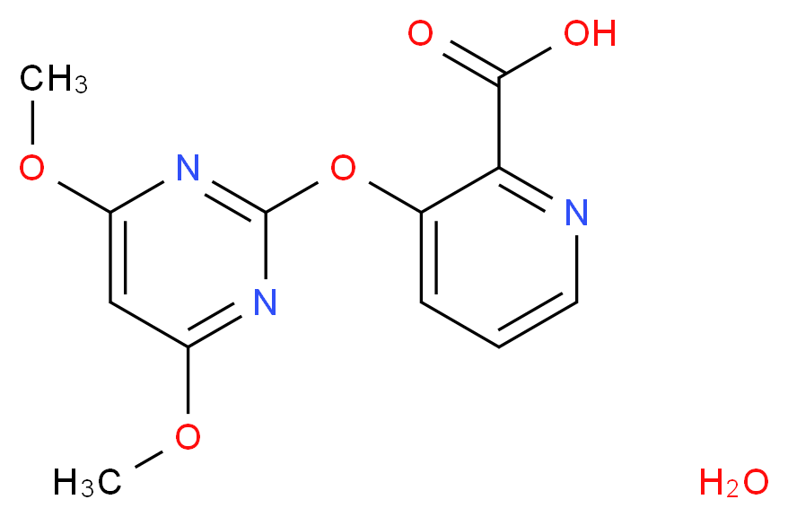 3-[(4,6-Dimethoxypyrimidin-2-yl)oxy]pyridine-2-carboxylic acid monohydrate_分子结构_CAS_)