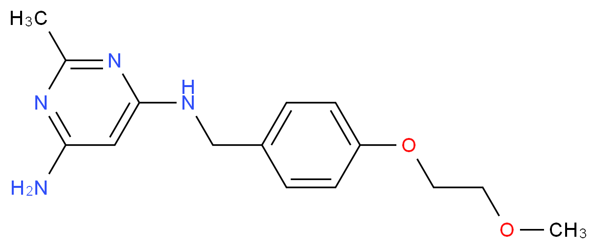 N-[4-(2-methoxyethoxy)benzyl]-2-methylpyrimidine-4,6-diamine_分子结构_CAS_)