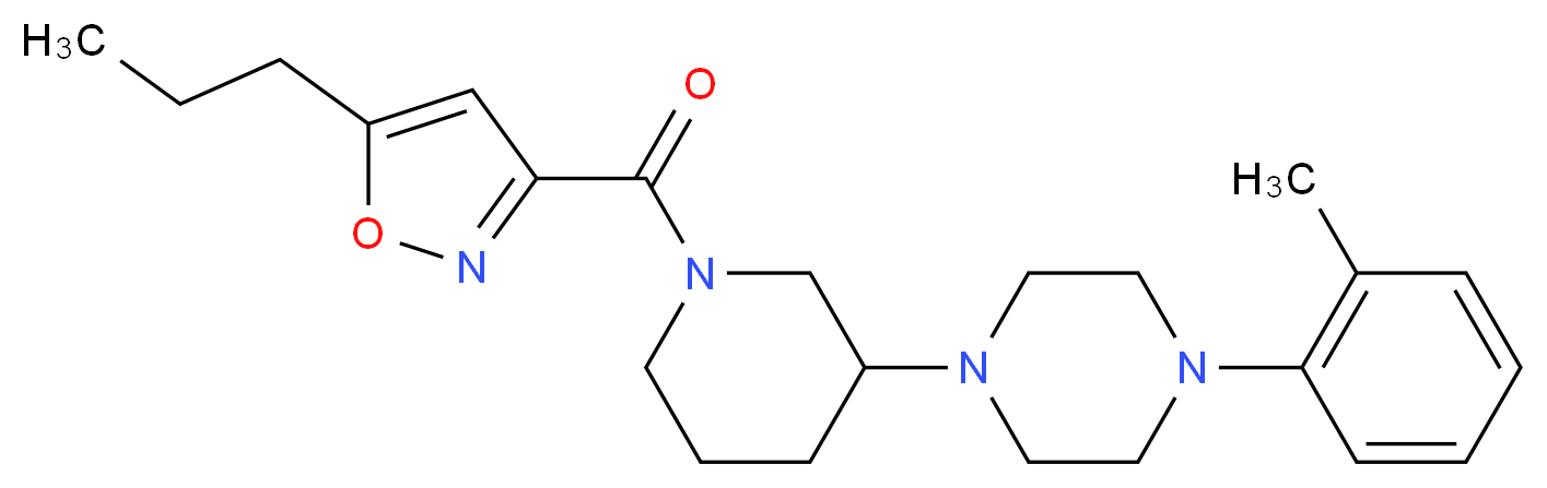 1-(2-methylphenyl)-4-{1-[(5-propyl-3-isoxazolyl)carbonyl]-3-piperidinyl}piperazine_分子结构_CAS_)