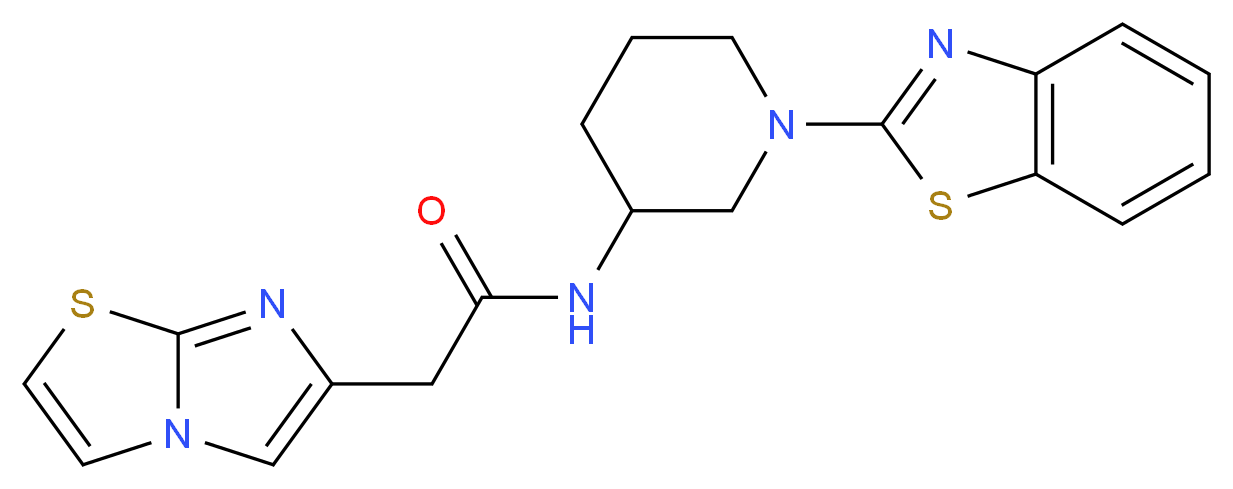 N-[1-(1,3-benzothiazol-2-yl)-3-piperidinyl]-2-imidazo[2,1-b][1,3]thiazol-6-ylacetamide_分子结构_CAS_)