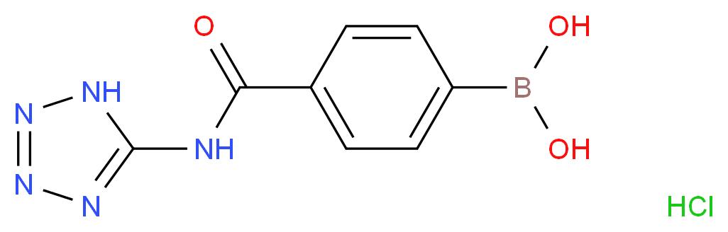 (4-((1H-Tetrazol-5-yl)carbamoyl)phenyl)boronic acid hydrochloride_分子结构_CAS_850568-31-9)
