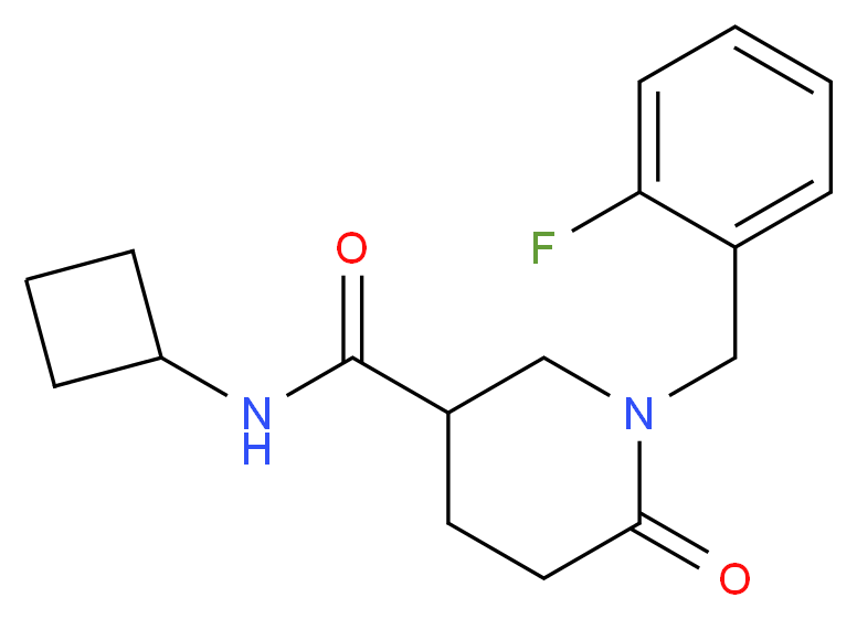 N-cyclobutyl-1-(2-fluorobenzyl)-6-oxo-3-piperidinecarboxamide_分子结构_CAS_)