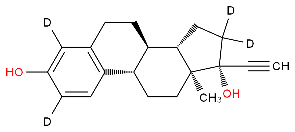 (1S,10R,11S,14R,15S)-14-ethynyl-15-methyl(4,6,13,13-<sup>2</sup>H<sub>4</sub>)tetracyclo[8.7.0.0<sup>2</sup>,<sup>7</sup>.0<sup>1</sup><sup>1</sup>,<sup>1</sup><sup>5</sup>]heptadeca-2(7),3,5-triene-5,14-diol_分子结构_CAS_350820-06-3