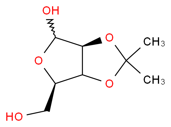 (3aS,6R)-6-(hydroxymethyl)-2,2-dimethyl-tetrahydro-2H-furo[3,4-d][1,3]dioxol-4-ol_分子结构_CAS_13199-25-2