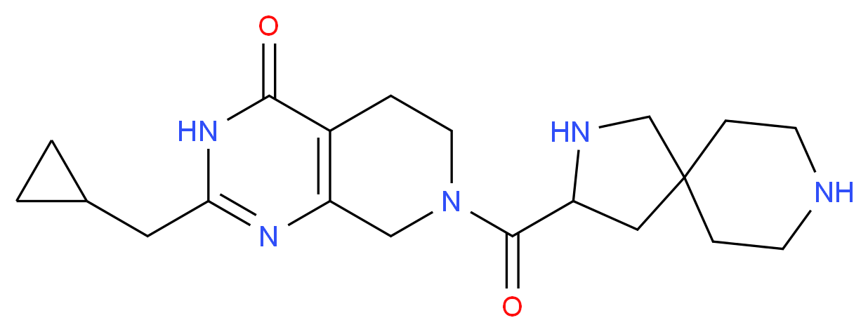 2-(cyclopropylmethyl)-7-(2,8-diazaspiro[4.5]dec-3-ylcarbonyl)-5,6,7,8-tetrahydropyrido[3,4-d]pyrimidin-4(3H)-one_分子结构_CAS_)