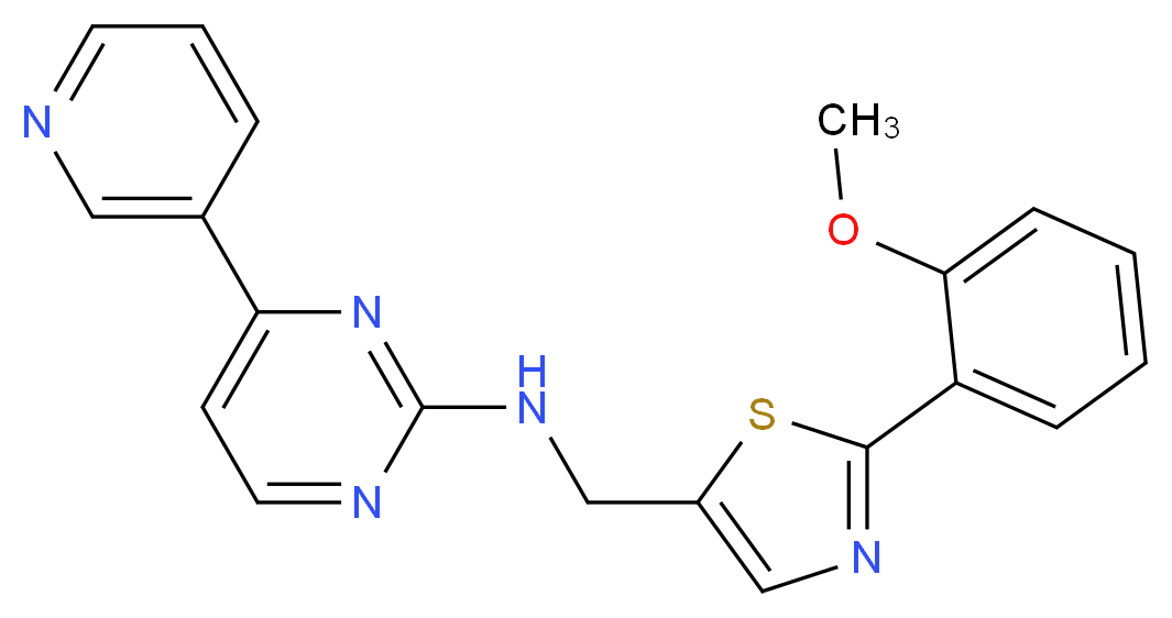N-{[2-(2-methoxyphenyl)-1,3-thiazol-5-yl]methyl}-4-(3-pyridinyl)-2-pyrimidinamine_分子结构_CAS_)