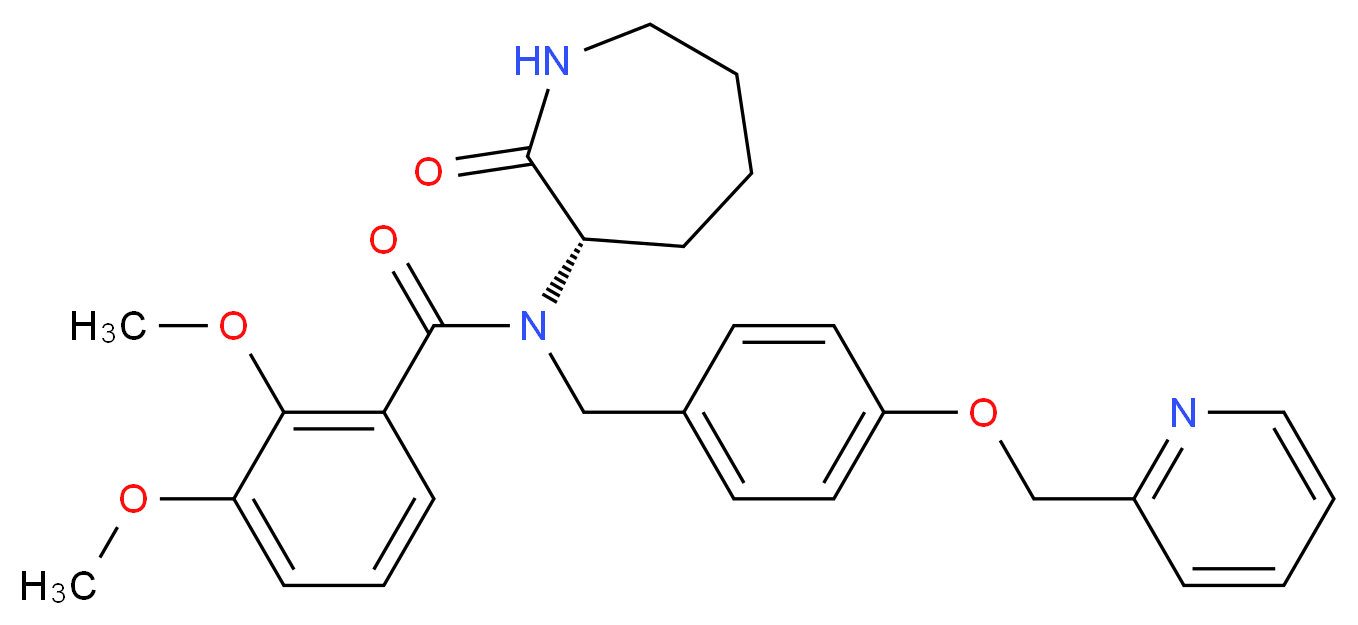2,3-dimethoxy-N-[(3S)-2-oxo-3-azepanyl]-N-[4-(2-pyridinylmethoxy)benzyl]benzamide_分子结构_CAS_)