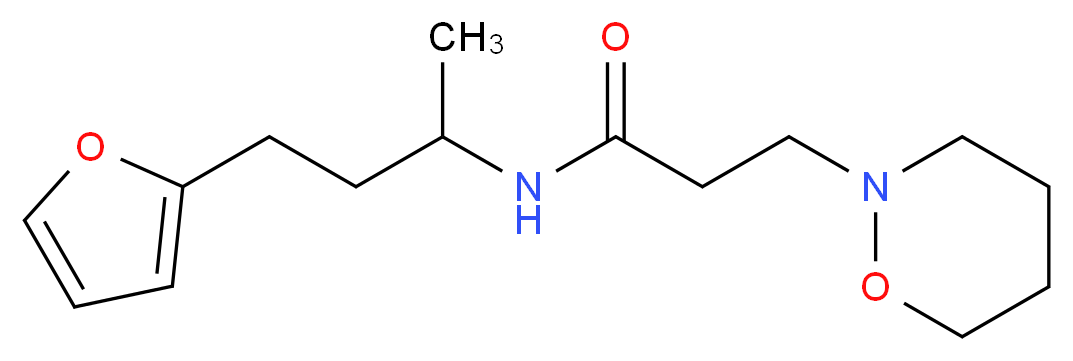 N-[3-(2-furyl)-1-methylpropyl]-3-(1,2-oxazinan-2-yl)propanamide_分子结构_CAS_)