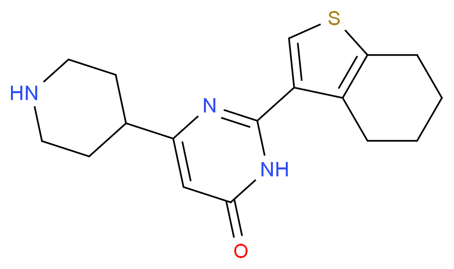 6-piperidin-4-yl-2-(4,5,6,7-tetrahydro-1-benzothien-3-yl)pyrimidin-4(3H)-one_分子结构_CAS_)