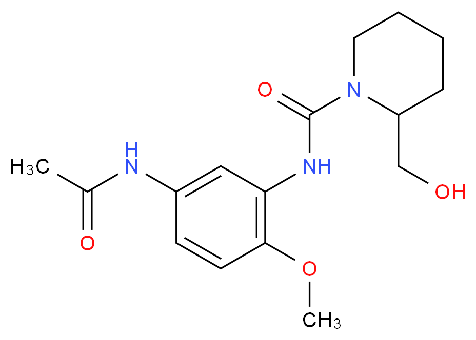 N-[5-(acetylamino)-2-methoxyphenyl]-2-(hydroxymethyl)piperidine-1-carboxamide_分子结构_CAS_)