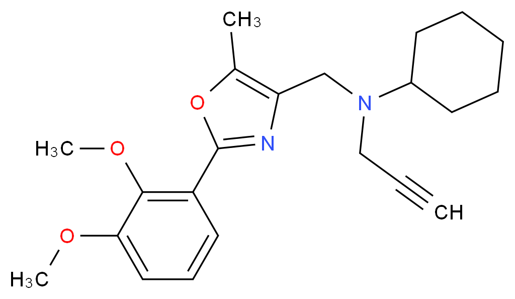 N-{[2-(2,3-dimethoxyphenyl)-5-methyl-1,3-oxazol-4-yl]methyl}-N-2-propyn-1-ylcyclohexanamine_分子结构_CAS_)