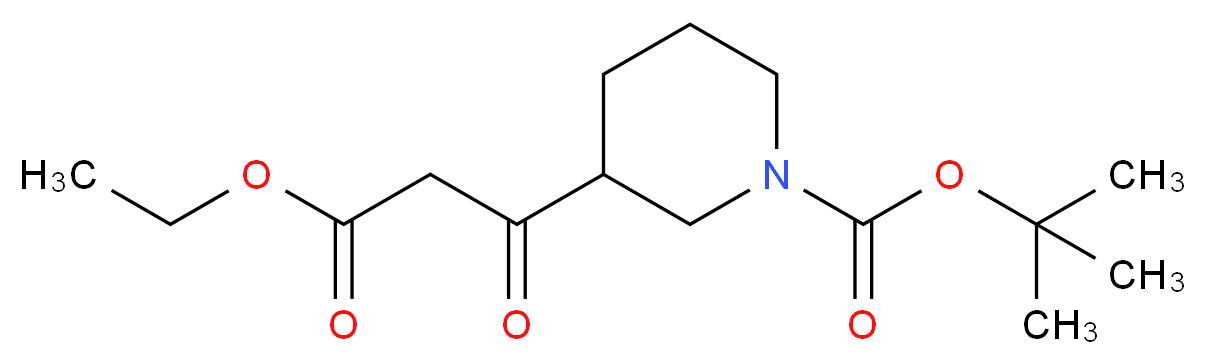 TERT-BUTYL 3-(3-ETHOXY-3-OXOPROPANOYL)PIPERIDINE-1-CARBOXYLATE_分子结构_CAS_877173-80-3)