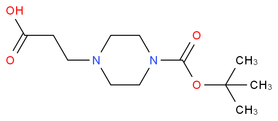 3-(1-TERT-BUTOXYCARBONYLPIPERAZIN-4-YL)PROPIONIC ACID_分子结构_CAS_242459-97-8)