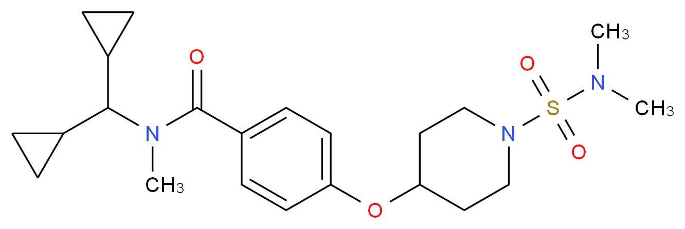 N-(dicyclopropylmethyl)-4-({1-[(dimethylamino)sulfonyl]-4-piperidinyl}oxy)-N-methylbenzamide_分子结构_CAS_)