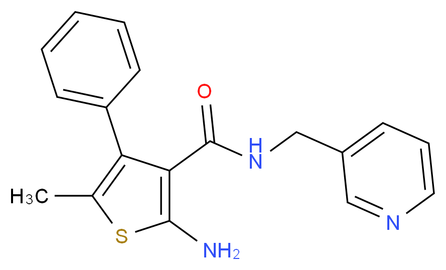 2-Amino-5-methyl-4-phenyl-N-(pyridin-3-ylmethyl)-thiophene-3-carboxamide_分子结构_CAS_)