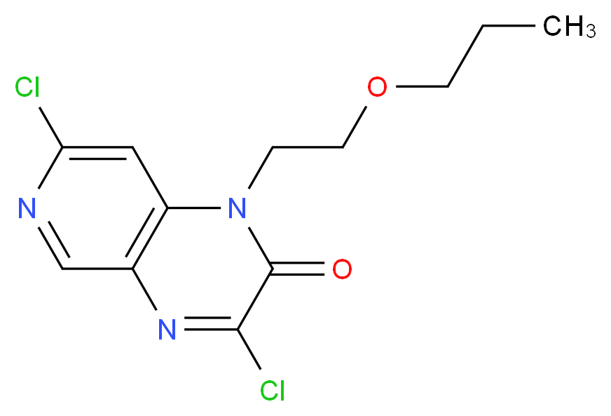 3,7-dichloro-1-(2-propoxyethyl)-1H,2H-pyrido[3,4-b]pyrazin-2-one_分子结构_CAS_915307-81-2