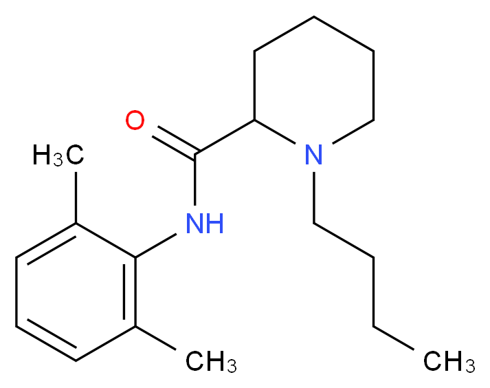 1-Butyl-N-(2,6-dimethylphenyl)piperidine-2-carboxamide_分子结构_CAS_2180-92-9)