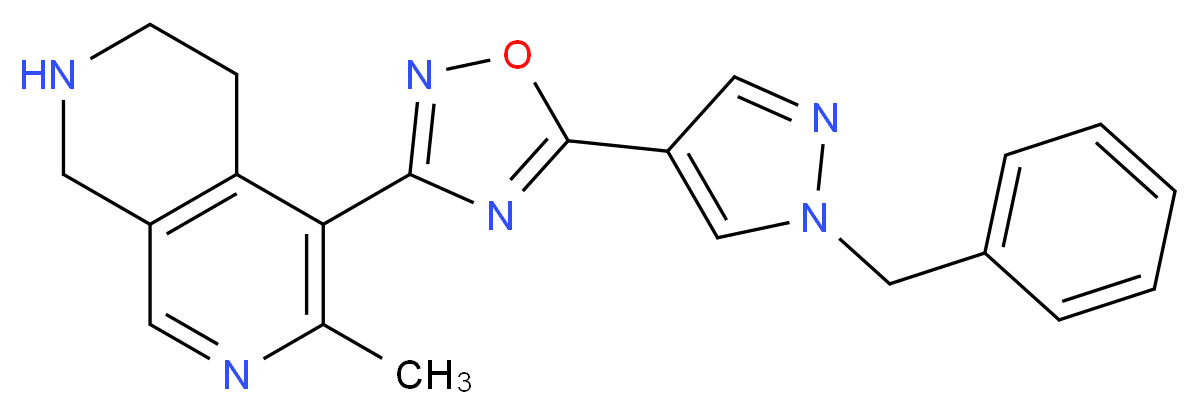 5-[5-(1-benzyl-1H-pyrazol-4-yl)-1,2,4-oxadiazol-3-yl]-6-methyl-1,2,3,4-tetrahydro-2,7-naphthyridine_分子结构_CAS_)