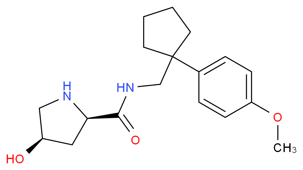 (4R)-4-hydroxy-N-{[1-(4-methoxyphenyl)cyclopentyl]methyl}-D-prolinamide_分子结构_CAS_)