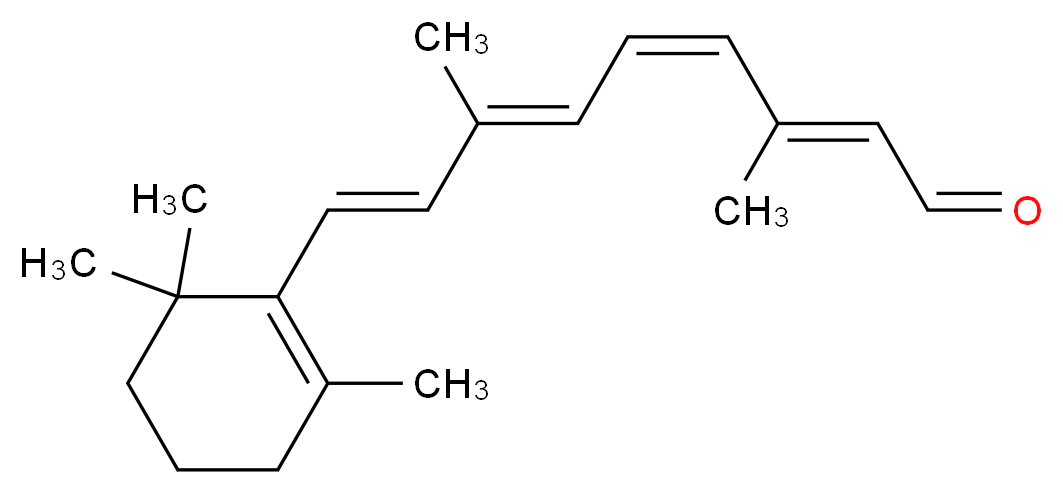 (2E,4Z,6E,8E)-3,7-dimethyl-9-(2,6,6-trimethylcyclohex-1-en-1-yl)nona-2,4,6,8-tetraenal_分子结构_CAS_564-87-4