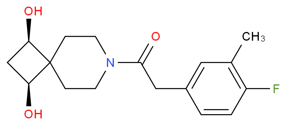 (1R*,3S*)-7-[(4-fluoro-3-methylphenyl)acetyl]-7-azaspiro[3.5]nonane-1,3-diol_分子结构_CAS_)
