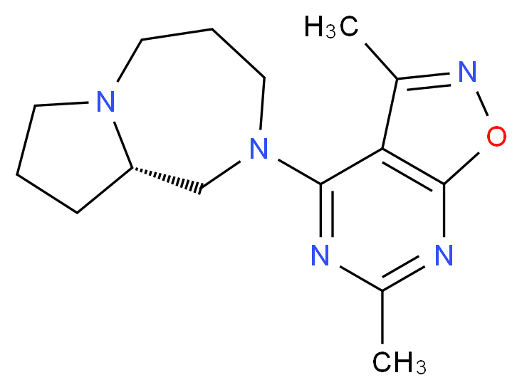 (9aS)-2-(3,6-dimethylisoxazolo[5,4-d]pyrimidin-4-yl)octahydro-1H-pyrrolo[1,2-a][1,4]diazepine_分子结构_CAS_)