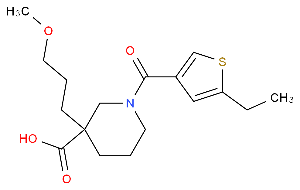 1-[(5-ethyl-3-thienyl)carbonyl]-3-(3-methoxypropyl)-3-piperidinecarboxylic acid_分子结构_CAS_)