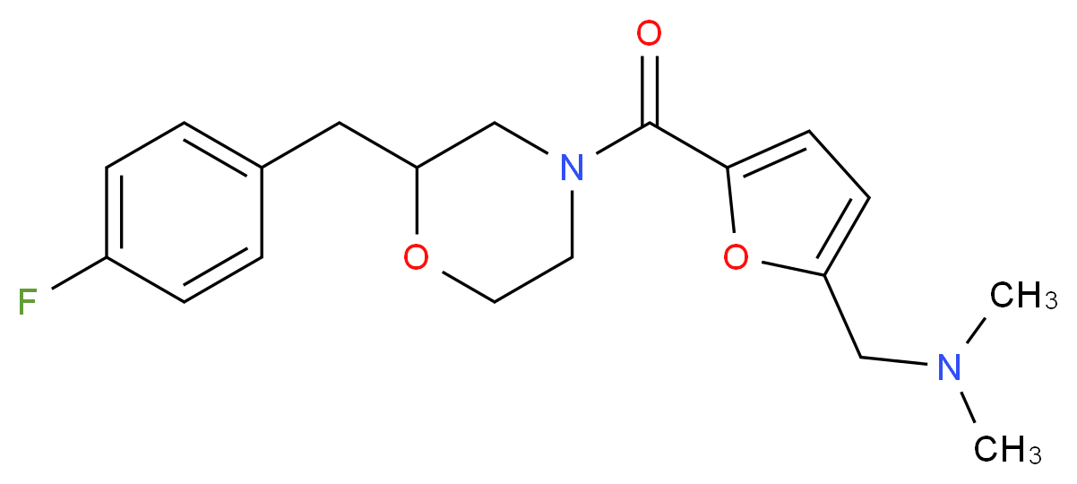 1-(5-{[2-(4-fluorobenzyl)-4-morpholinyl]carbonyl}-2-furyl)-N,N-dimethylmethanamine_分子结构_CAS_)