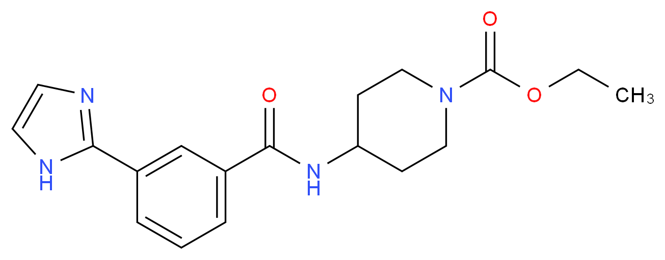 ethyl 4-{[3-(1H-imidazol-2-yl)benzoyl]amino}piperidine-1-carboxylate_分子结构_CAS_)