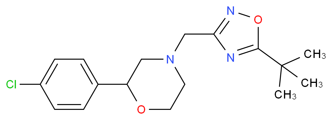 4-[(5-tert-butyl-1,2,4-oxadiazol-3-yl)methyl]-2-(4-chlorophenyl)morpholine_分子结构_CAS_)