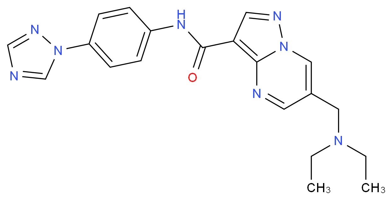 6-[(diethylamino)methyl]-N-[4-(1H-1,2,4-triazol-1-yl)phenyl]pyrazolo[1,5-a]pyrimidine-3-carboxamide_分子结构_CAS_)
