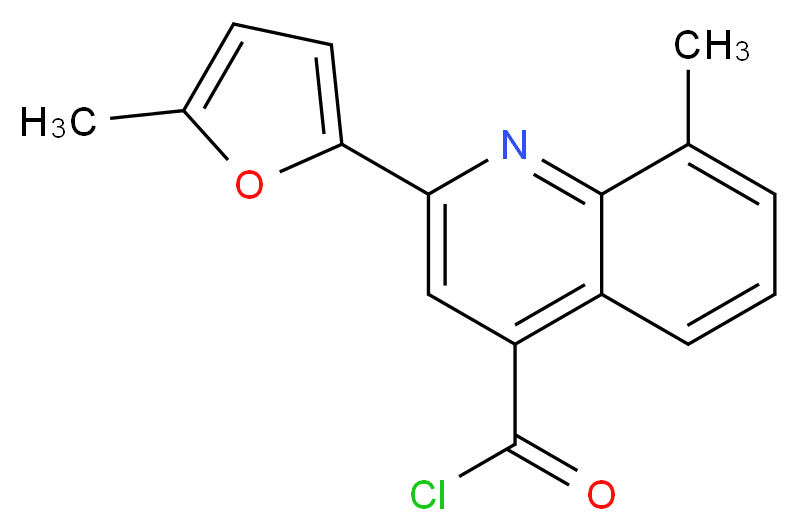8-Methyl-2-(5-methyl-2-furyl)quinoline-4-carbonyl chloride_分子结构_CAS_)