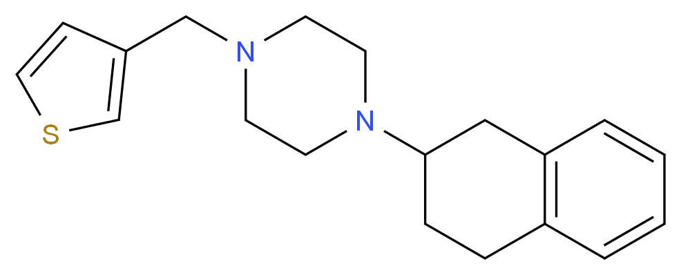1-(1,2,3,4-tetrahydro-2-naphthalenyl)-4-(3-thienylmethyl)piperazine_分子结构_CAS_)